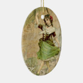 踊りガールビクトリアングリーンw/レッドローズオーナメント セラミックオーナメント (右)