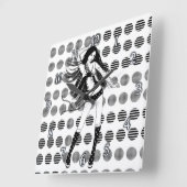 踊りガールフレンド スクエア壁時計 (傾斜)