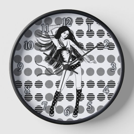 踊りガールフレンド 壁時計 (正面)