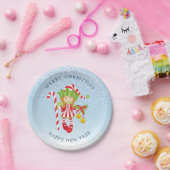 踊りガール小妖精や小人インザスノー ペーパープレート (パーティー)