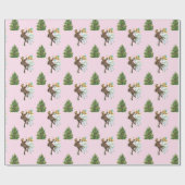 踊りキッズヴィンテージクリスマス ラッピングペーパー (フラット)