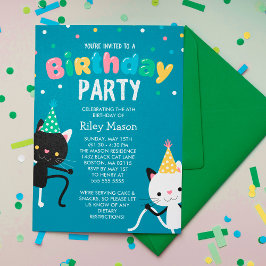 踊りキャッツ子供の誕生日パーティー 招待状