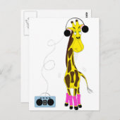 踊りキリン ポストカード (正面/裏面)