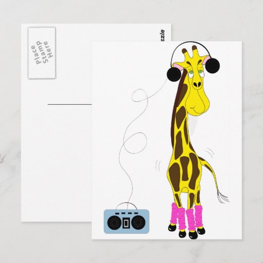 踊りキリン ポストカード (正面/裏面)