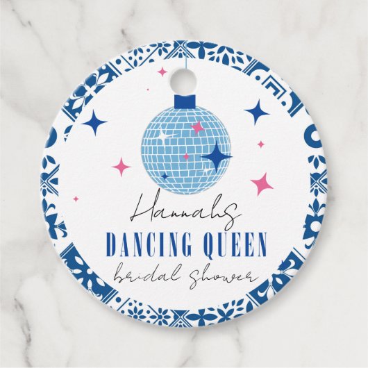 踊りクイーンギリシャミュージカルディスコブライダルシャワー フェイバータグ (正面)