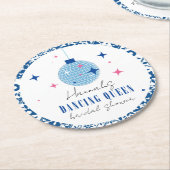 踊りクイーンギリシャミュージカルディスコブライダルシャワー ラウンドペーパーコースター (アングル)