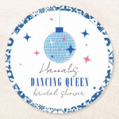 踊りクイーンギリシャミュージカルディスコブライダルシャワー ラウンドペーパーコースター (正面)