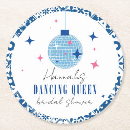 踊りクイーンギリシャミュージカルディスコブライダルシャワー ラウンドペーパーコースター