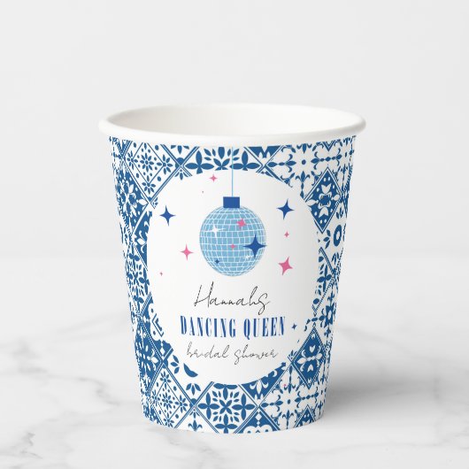 踊りクイーンギリシャミュージカルディスコブライダルシャワー 紙コップ (正面)