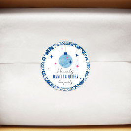 踊りクイーンギリシャミュージカルディスコヘンパーティー ラウンドシール