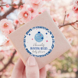 踊りクイーンギリシャミュージカルディスコ赤ちゃんシャワー ラウンドシール