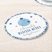 踊りクイーンギリシャミュージカルディスコ赤ちゃんシャワー ラウンドペーパーコースター (アングル)