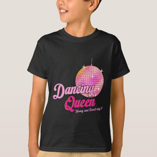 踊りクイーンティー17誕生日ヴィンテージ踊りディスク Tシャツ (正面)