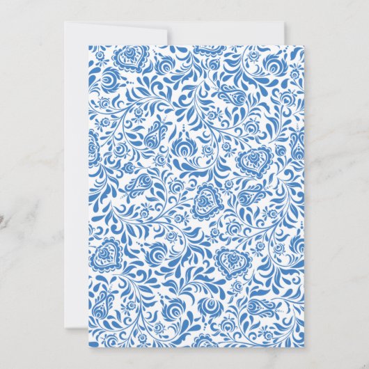 踊りクイーンディスコボールブルータイルブライダルシャワー 招待状 (裏面)