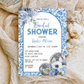 踊りクイーンディスコボールブルータイルブライダルシャワー 招待状