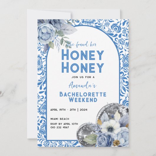 踊りクイーンバチェロレッテ週末の日程 招待状 (正面)