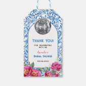 踊りクイーンブルータイルディスコブライダルシャワー ギフトタグ (正面)