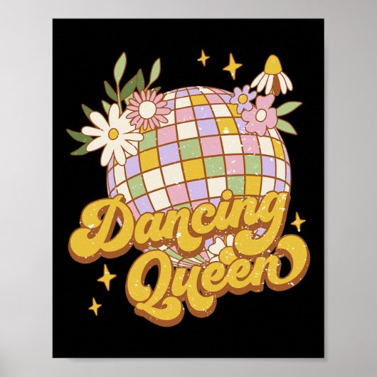 踊りクイーンボホディスコ花70s 80s女性 ポスター (正面)