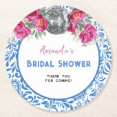 踊りクイーンマンマミアディスコブライダルシャワー ラウンドペーパーコースター (正面)