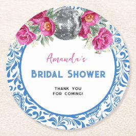 踊りクイーンマンマミアディスコブライダルシャワー ラウンドペーパーコースター