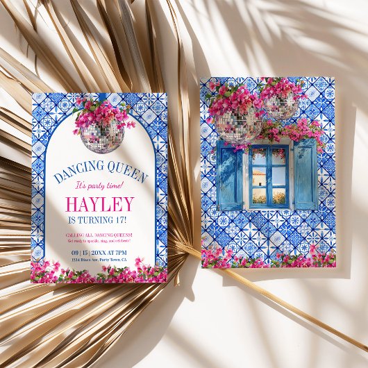 踊りクイーン地中海の誕生日 招待状
