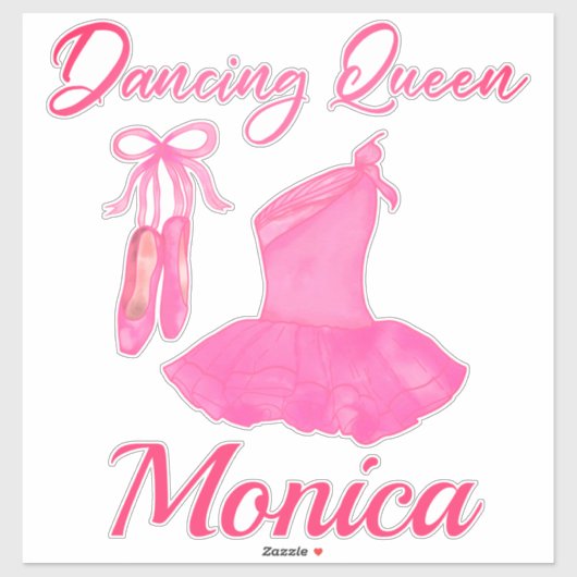 踊りクイーン引用文ピンクかわいいバレリーナドレスシューズ シール (シート)