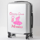 踊りクイーン引用文ピンクかわいいバレリーナドレスシューズ シール (スーツケース)