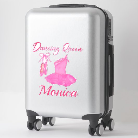 踊りクイーン引用文ピンクかわいいバレリーナドレスシューズ シール (スーツケース)
