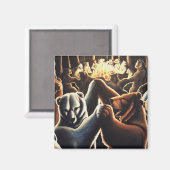 踊りクマ冷蔵庫魔法パーティー動物芸術ギフト マグネット (正面/裏面)