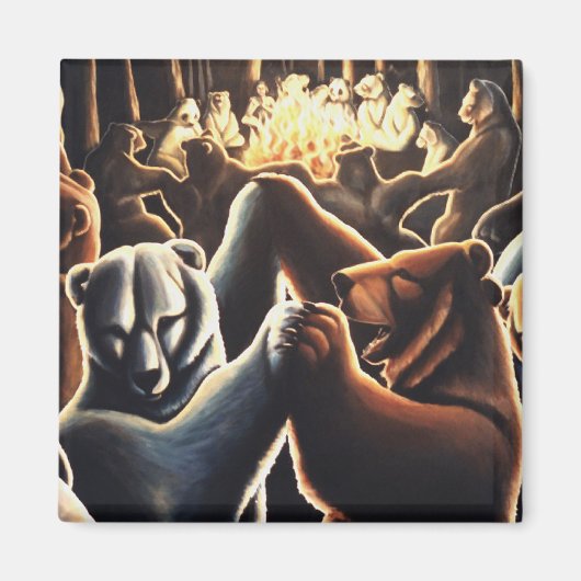 踊りクマ冷蔵庫魔法パーティー動物芸術ギフト マグネット (正面)