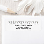 踊りクリスマススケルトン ラベル (インサイチュ)