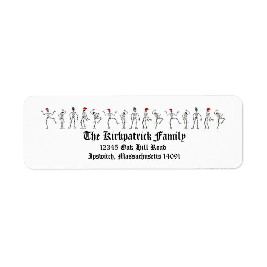 踊りクリスマススケルトン ラベル (正面)