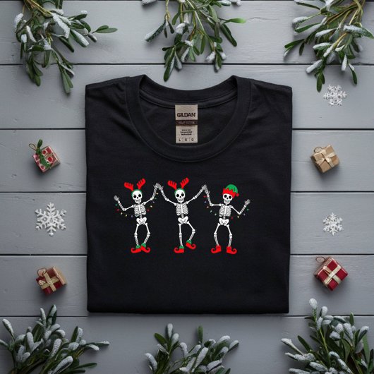踊りクリスマススケルトン Tシャツ