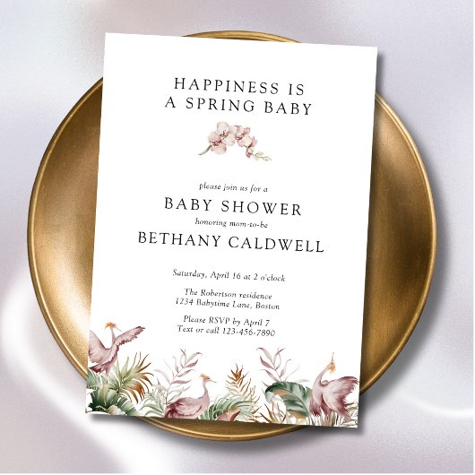 踊りクレーン春オーキンスベイビーシャワー 招待状
