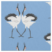 踊りクレーン織物 ファブリック (クローズアップ)