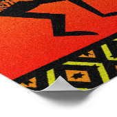 踊りココペリインサンセットトライバルウォールアート ポスター (角)