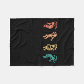 踊りココペリ南西部アメリカ先住民 フリースブランケット (正面(横))