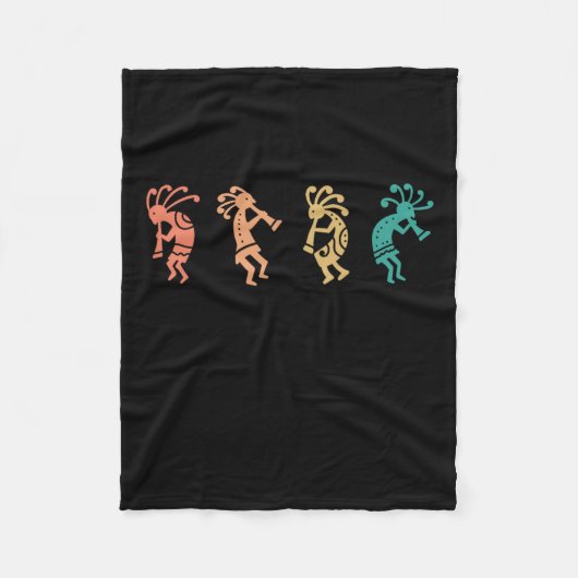 踊りココペリ南西部アメリカ先住民 フリースブランケット (正面)