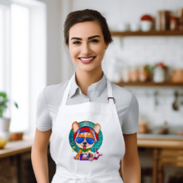 踊りコーギかわいいカワイイ ロングエプロン