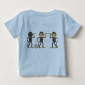 踊りサル2歳の誕生日パーソナライズされた、 ベビーTシャツ (裏面)