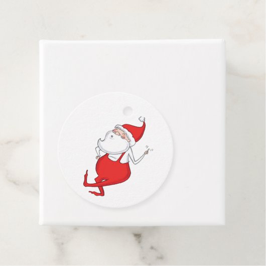 踊りサンタクロースクリスマスギフトラベル フェイバータグ (インサイチュ)