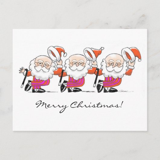 踊りサンタ葉書 シーズンポストカード (正面)