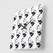 「踊りサンタ」のクリスマスクロック スクエア壁時計 (傾斜)