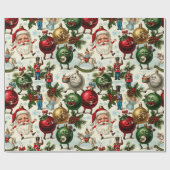 踊りサンタ&マジカルオーナメント ラッピングペーパー (フラット)