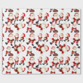 「踊りサンタ」ラッピング紙 ラッピングペーパー (フラット)