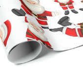 「踊りサンタ」ラッピング紙 ラッピングペーパー (ロールコーナー)