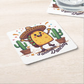 踊りサンドイッチフィエスタ スクエアペーパーコースター (アングル)