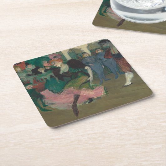 踊りザボレロトゥールーズラウトレック絵画ズ スクエアペーパーコースター (アングル)