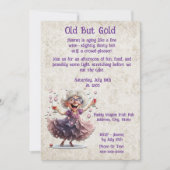 踊りシニアレディおもしろいマイルストーンお祝い 招待状 (正面)