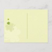 踊りシャムロック結婚式の日付を保存 案内ポストカード (裏面)